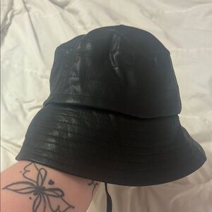 A New Day Black Faux Leather Hat